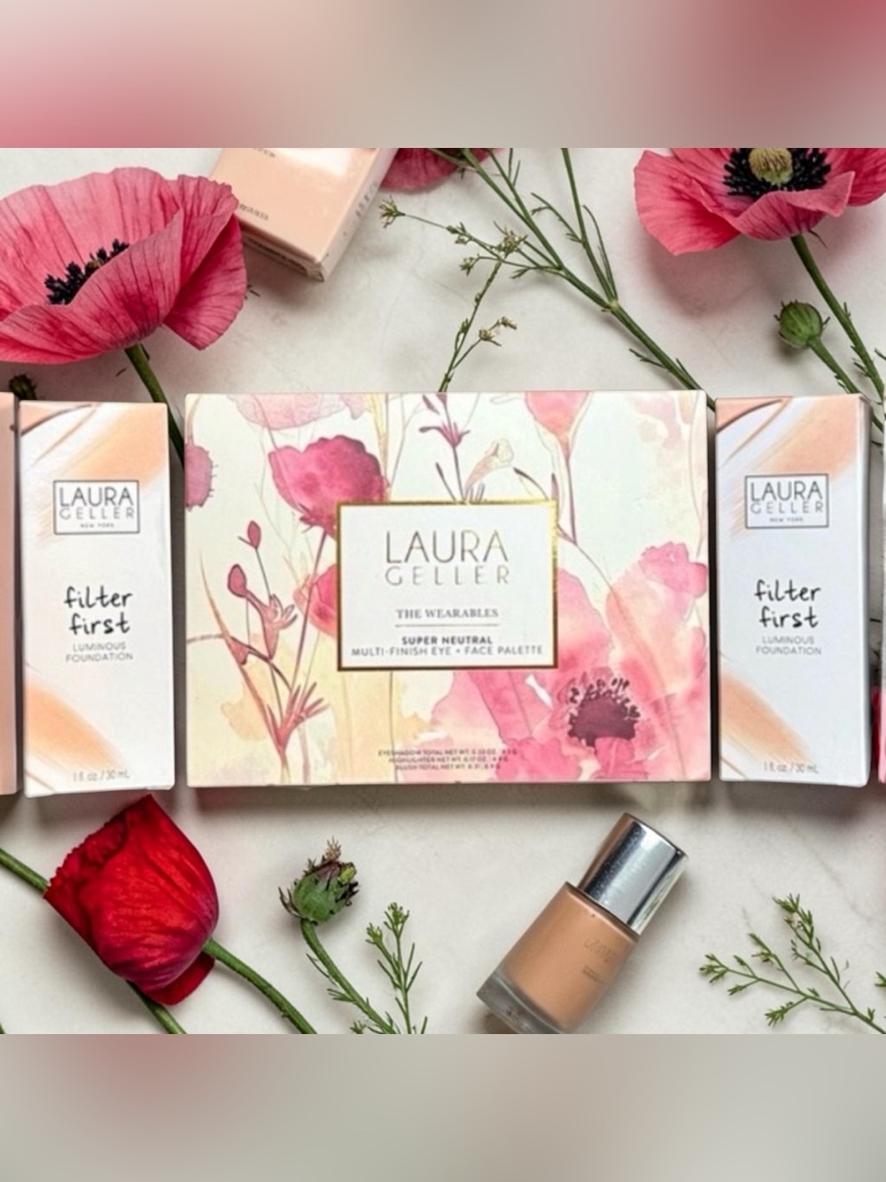 Laura Geller eyeshadow, palette, and foundation  three-piece bundle ALL NEW